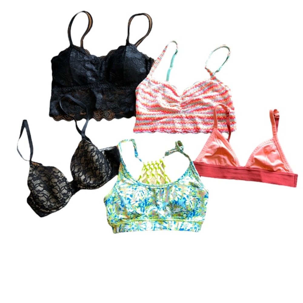 Assorted Brands🦎Bralette Lot 5 PCs Total - XS & S🌵